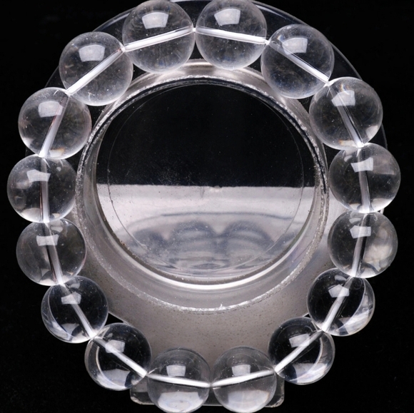 14mm NaturalClear Quartz Natural Gemstone Crystal Round Beads Bracelet 6.75